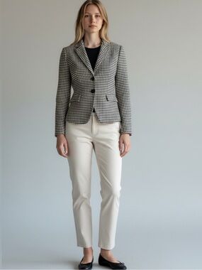 Renuar Cream Cigarette Pants with Classic Side Slits ~ LIKE NEW   size 10